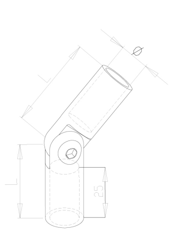 Adjustable elbows - Model 0640 - 12Ø Bar CAD Drawing